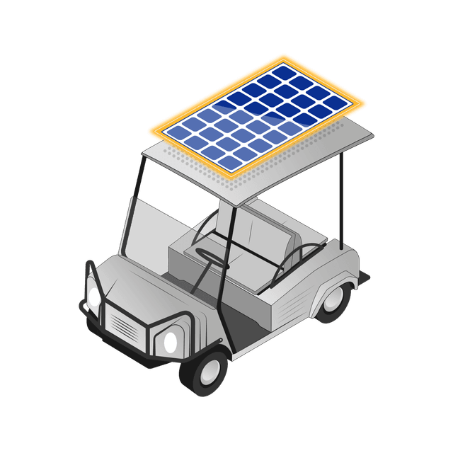 Illustration of a 2+2-seat golf cart