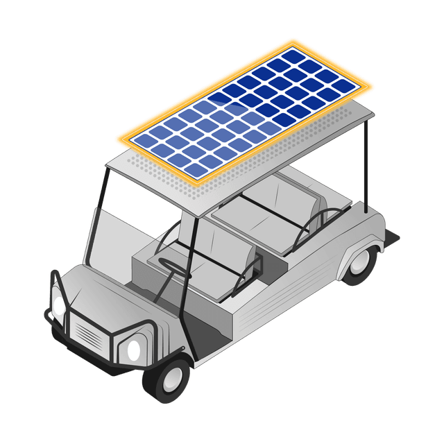 Illustration of a 4+2-seat golf cart