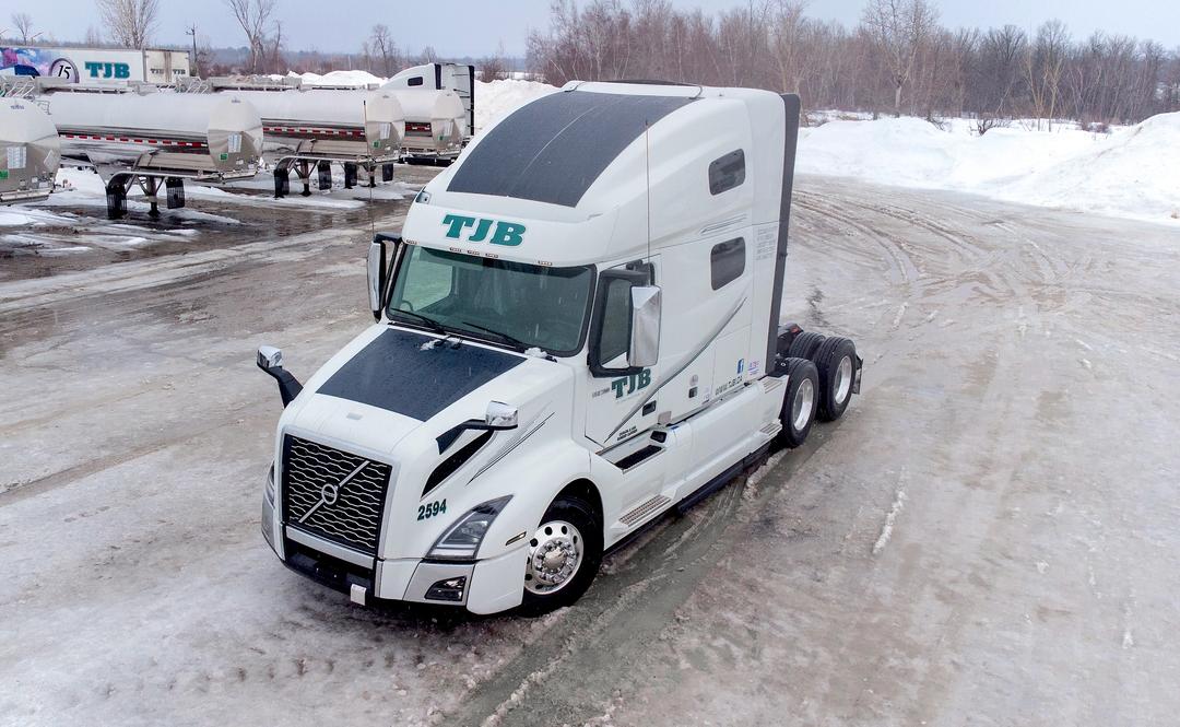 Photo of a diesel truck Transport with solar panels