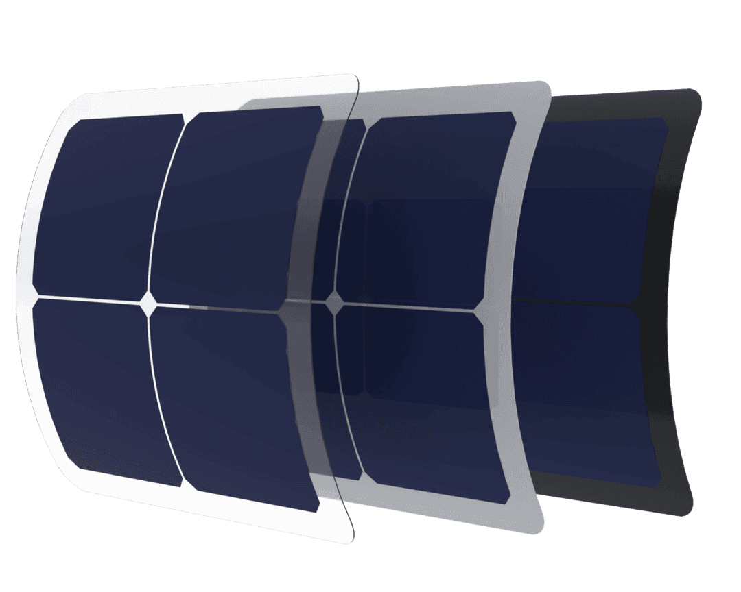 3D illustration showing the different colors available for backsheets