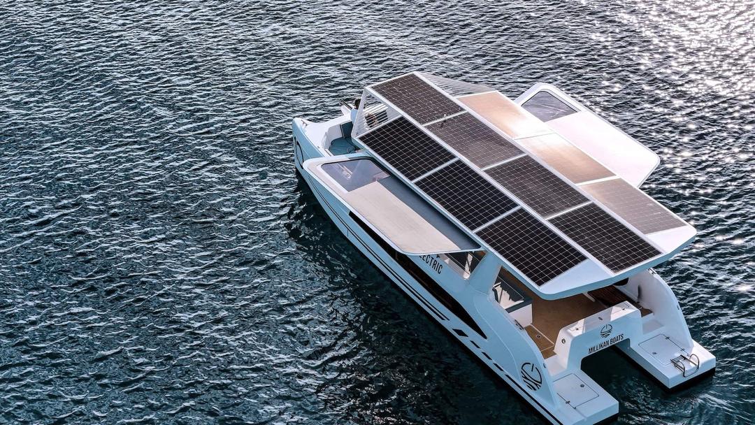 Photo of a Jeanneau Odyssey 469 sailboat with solar panels